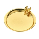 PLATEAU DECO METAL 26 CM MODELE OR 