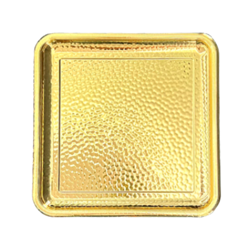 PLATEAU DECO METAL 25 CM MODELE OR 
