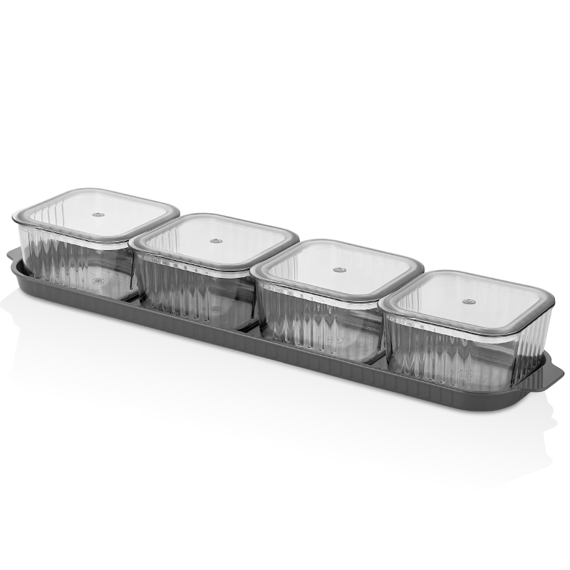 BOITE PETIT DEJEUNER 4 COMPARTIMENTS 42X10X6 CM CRYSTAL MAT
