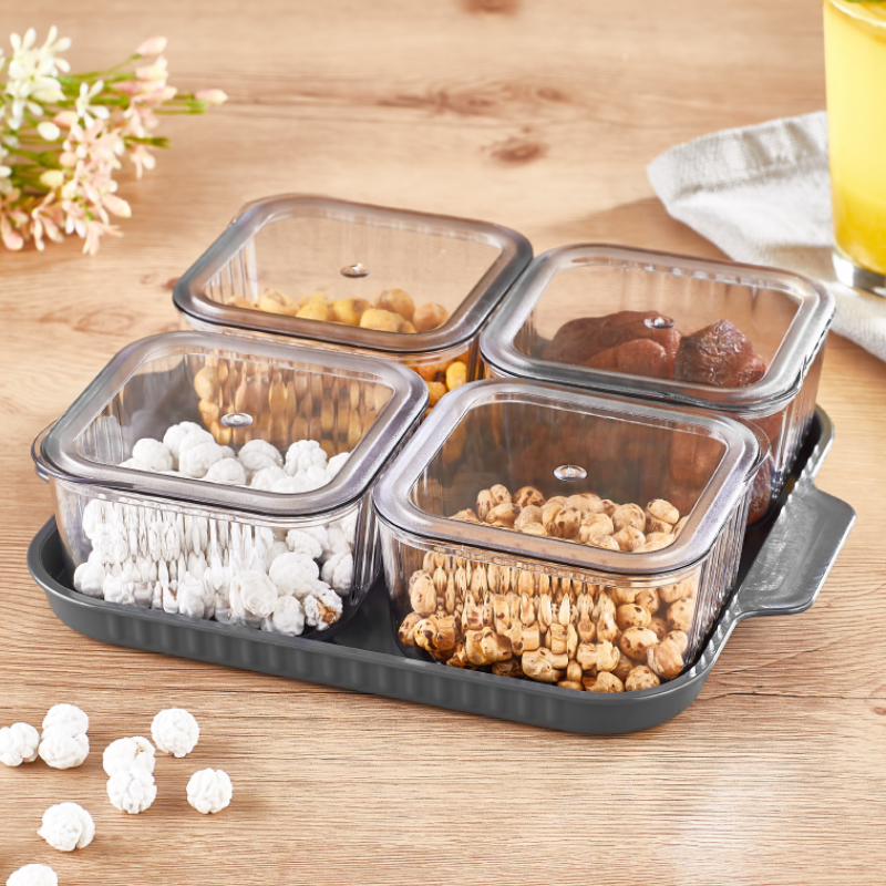 BOITE PETIT DEJEUNER 3 COMPARTIMENTS 24X20X6 CM CRYSTAL MAT
