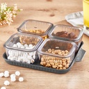 BOITE PETIT DEJEUNER 3 COMPARTIMENTS 24X20X6 CM CRYSTAL MAT