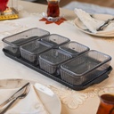 BOITE PETIT DEJEUNER 6 COMPARTIMENTS 41X19X6 CM CRYSTAL MAT