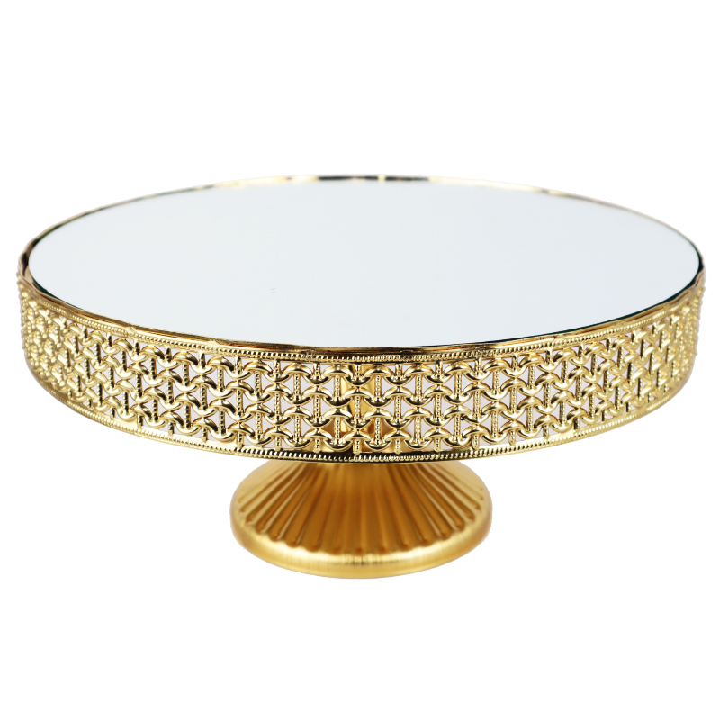 PLATEAU DE PRESENTATION AVEC PIED 30 CM MODELE OR
