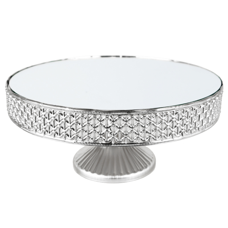 PLATEAU DE PRESENTATION AVEC PIED 30 CM MODELE ARGENT
