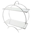 PLATEAU DE PRESENTATION 2 NIVEAUX 36X31X13 CM MODELE ARGENT