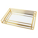 SET 2 PLATEAUX DECO 33X22X4 CM / 28X17X4 CM MODELE OR 