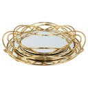SET 3 PLATEAUX METAL ROND 24/30/34 CM MODELE OR 