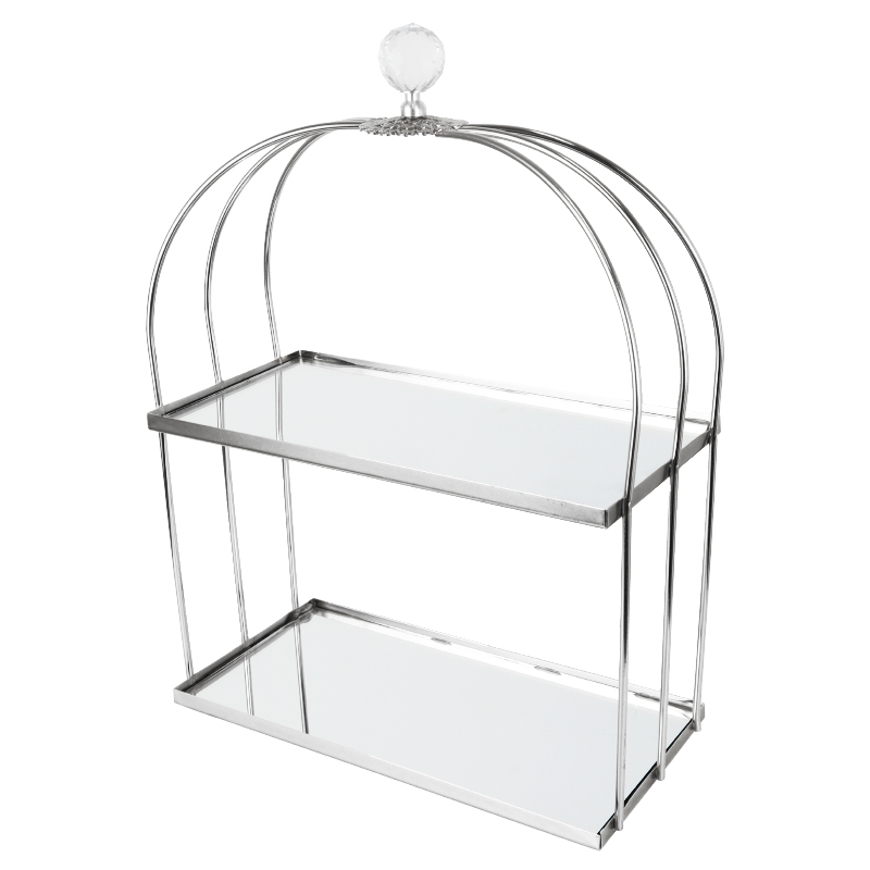 PLATEAU DE PRESENTATION 2 NIVEAUX 26X36X13 CM MODELE ARGENT