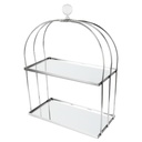 PLATEAU DE PRESENTATION 2 NIVEAUX 26X36X13 CM MODELE ARGENT