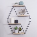 ETAGERE MURALE 4 POSITIONS METAL/BOIS 51X12X60 CM 