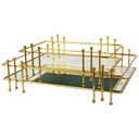 SET 2 PLATEAUX DECO 36X25X10 / 28X17X10 CM MODELE OR 