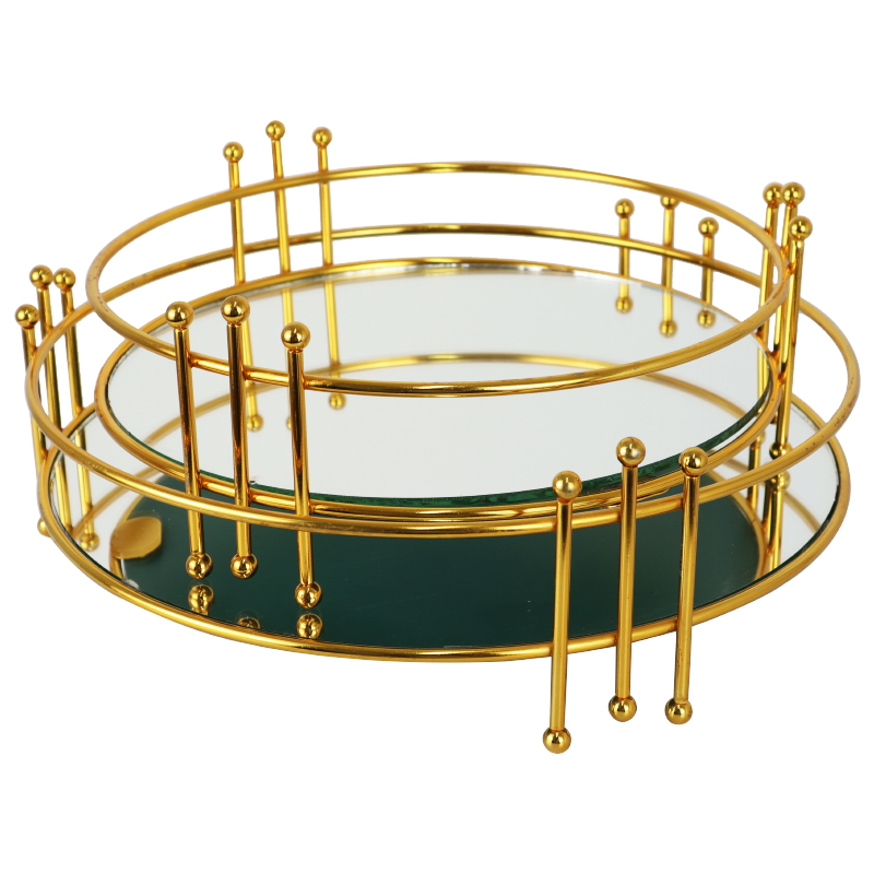 SET 2 PLATEAUX DECO 24 CM / 33 CM MODELE OR 