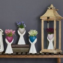 POT FLEUR DECO CŒUR 25X9X4 CM MIX BLEU/ROSE/BEIGE/BORDEAU