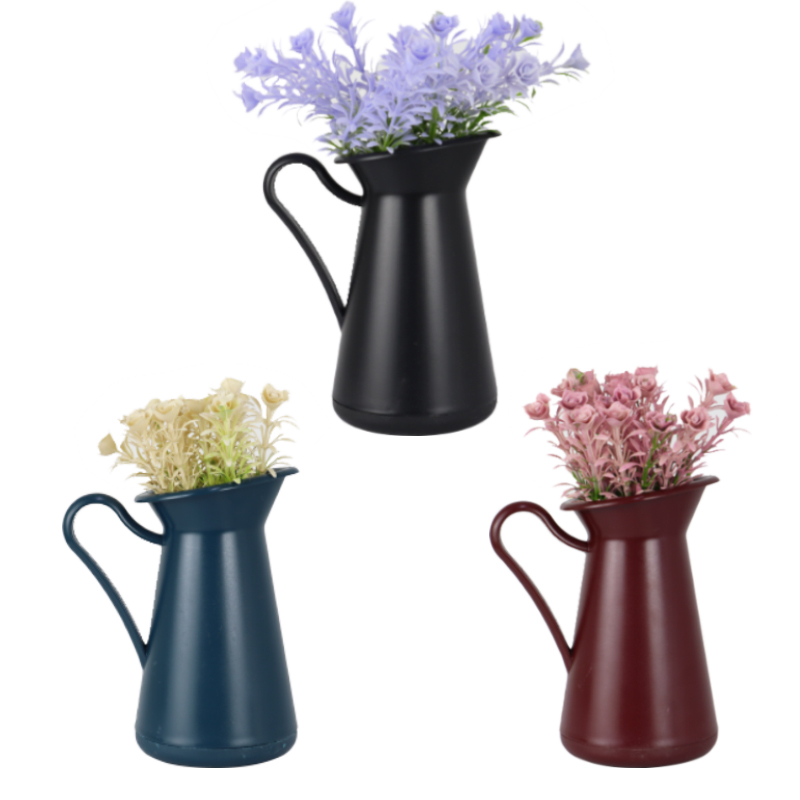 POT FLEUR DECO CARAFE 23X9 CM MIX BORDEAU/NOIR/BLEU