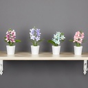 POT FLEUR DECO 18X6 CM MIX BORDEAU/BLANC/BLEU