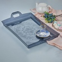 PLATEAU DECO PLASTIQUE CRYSTAL LUXE 56X33X5 CM MIX TRANSPARENT/OR/MAT/NOIR