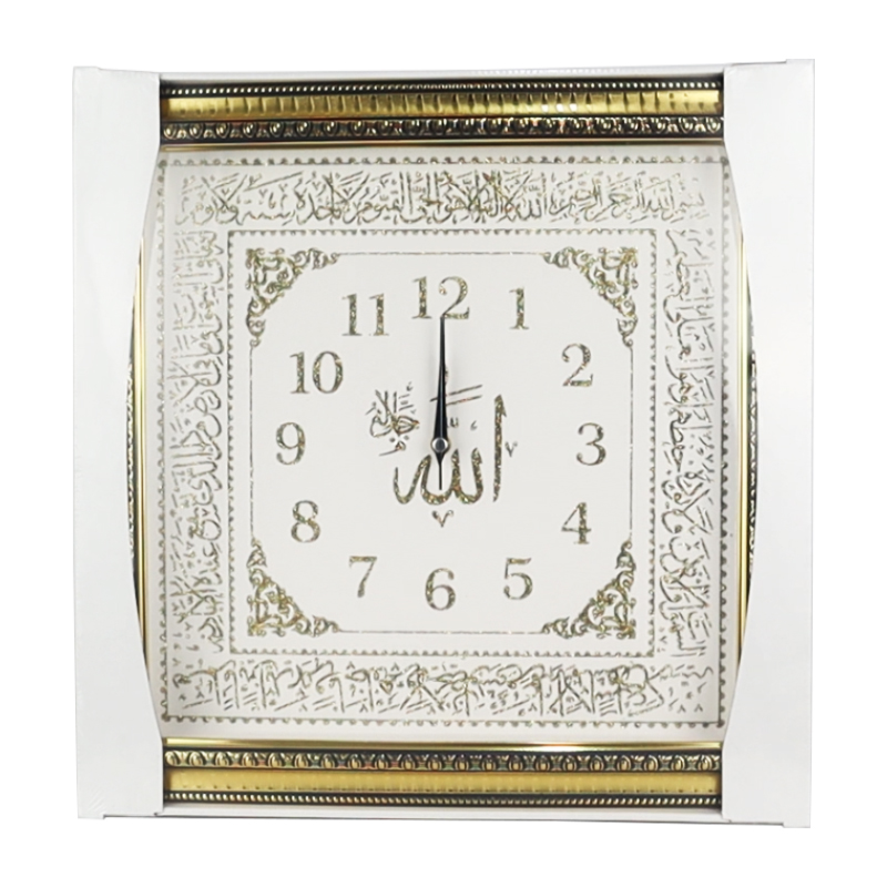 HORLOGE TABLEAU DECO SIGNE RELIGIEUX 41X41 CM MIX OR/ARGENT/BLANC