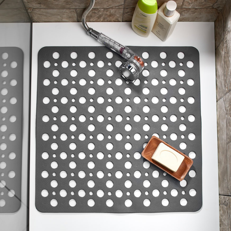 TAPIS DE SALLE DE BAIN 54X54 CM COULEUR GRIS