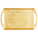 PLATEAU DECO PLASTIQUE 33X19 CM MODELE OR 