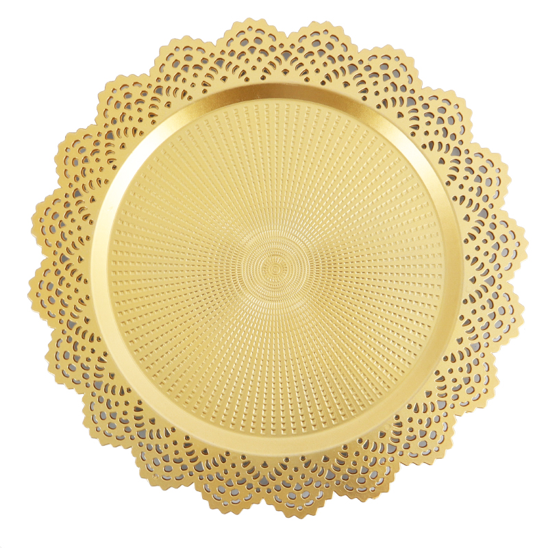 PLATEAU DECO PLASTIQUE 37 CM MODELE OR 