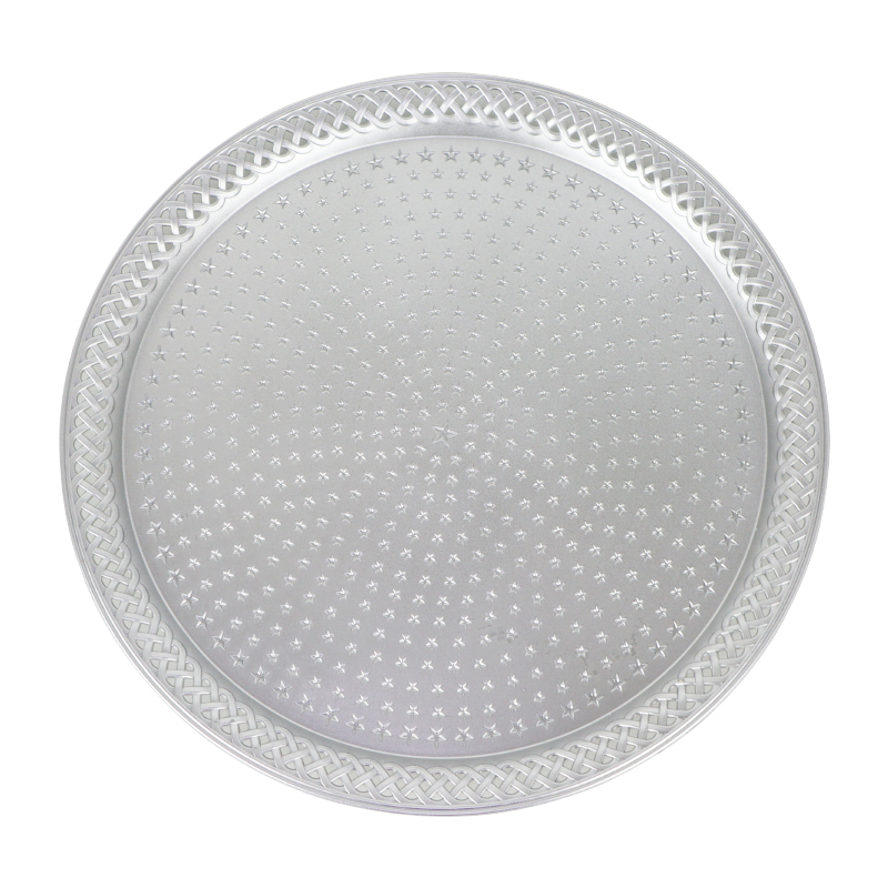 PLATEAU DECO PLASTIQUE 31 CM MODELE ARGENT