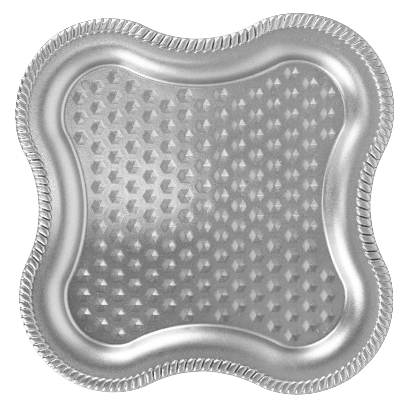 PLATEAU DECO PLASTIQUE 20 CM MODELE ARGENT