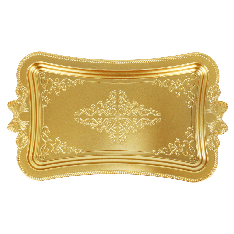 PLATEAU DECO PLASTIQUE 30X17 CM MODELE OR 