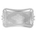PLATEAU DECO PLASTIQUE 30X17 CM MODELE ARGENT