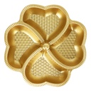 BOL APERITIF PLASTIQUE 4 COMPARTIMENTS MIX 2 DESIGNS (15X15X4 CM / 17X17X4 CM) MODELE OR