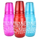 SET BOUTEILLE AVEC VERRE 1000 CC MIX ROSE/ROUGE/BLEU