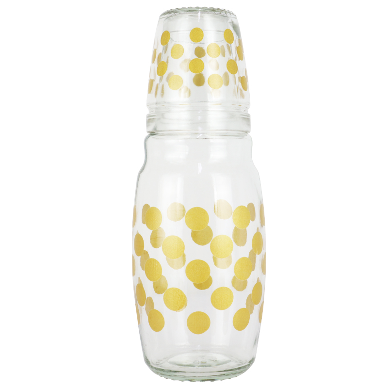 SET BOUTEILLE AVEC VERRE 1000 CC MODELE OR 