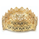 SET 3 PLATEAUX METAL ROND 20-25-30 CM MODELE OR
