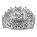 SET 3 PLATEAUX METAL ROND 20-25-30 CM MODELE ARGENT
