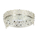 PLATEAU DECO METAL ROND 20 CM MODELE ARGENT