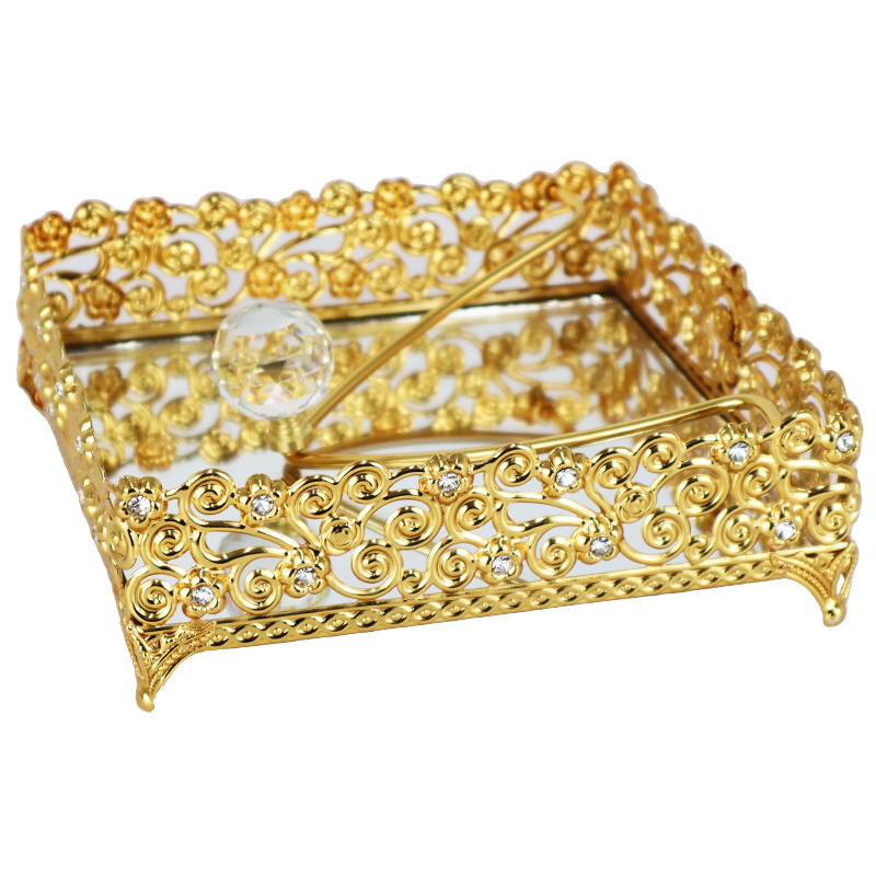 PORTE PAPIER METAL DECO 18X18X6 CM MODELE OR 