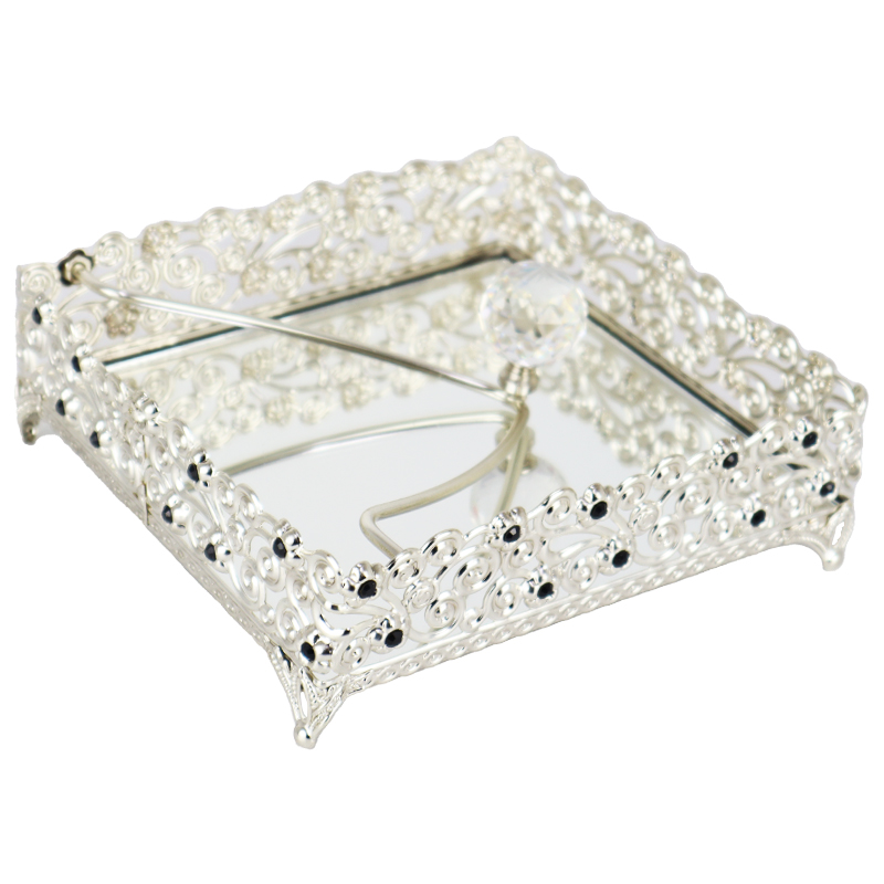 PORTE PAPIER METAL DECO 18X18X6 CM MODELE ARGENT