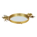 PLATEAU DECO ROND METAL 20 CM MODELE OR 