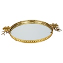 PLATEAU DECO ROND METAL 30 CM MODELE OR 