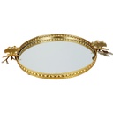 PLATEAU DECO ROND METAL 35 CM MODELE OR 