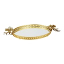 PLATEAU DECO METAL OVAL 29X20 CM MODELE OR