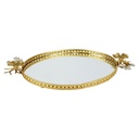 PLATEAU DECO METAL OVAL 35X26 CM MODELE OR