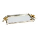PLATEAU DECO METAL RECTANGULAIRE 32X20 CM MODELE ARGENT