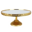 PLATEAU DE PRESENTATION AVEC PIED METAL 30X15 CM MODELE OR 