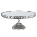 PLATEAU DE PRESENTATION AVEC PIED METAL 30X15 CM MODELE ARGENT