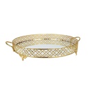 PLATEAU DECO METAL ROND 40 CM MODELE OR 