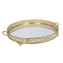 PLATEAU DECO METAL ROND 45 CM MODELE OR 