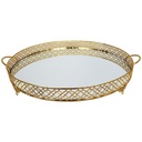 PLATEAU DECO METAL ROND 50 CM MODELE OR 