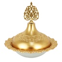BOITE A SUCRE/BONBONS PLASTIQUE 14X8 CM MODELE OR 