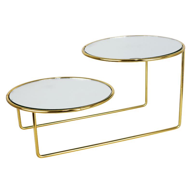 PLATEAU DE PRESENTATION DECO DOUBLE 33X19 CM 2X16 CM MODELE OR 