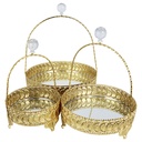 SET 3 PANIER DECO METAL 15 / 20 / 25 CM MODELE OR 